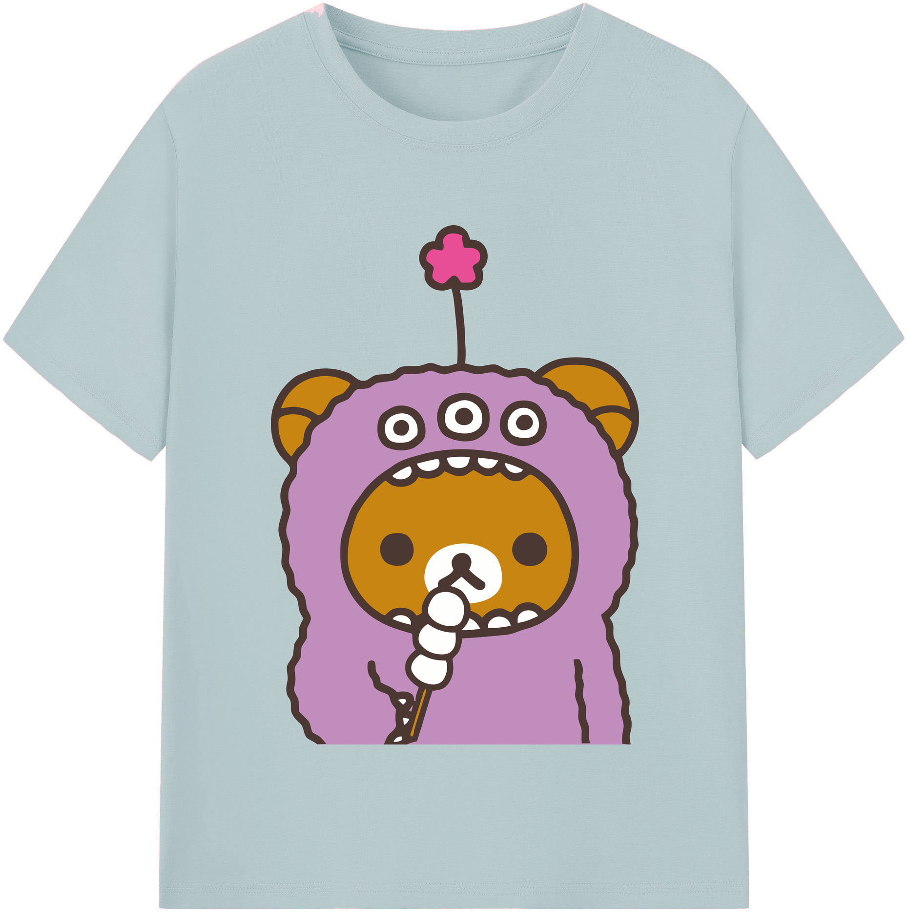 （画像用） リラックマ リラックマ キイロイトリ Rilakkuma Korilakkuma Kiiroitori 綿100％半袖Tシャツ（フロントプリント）